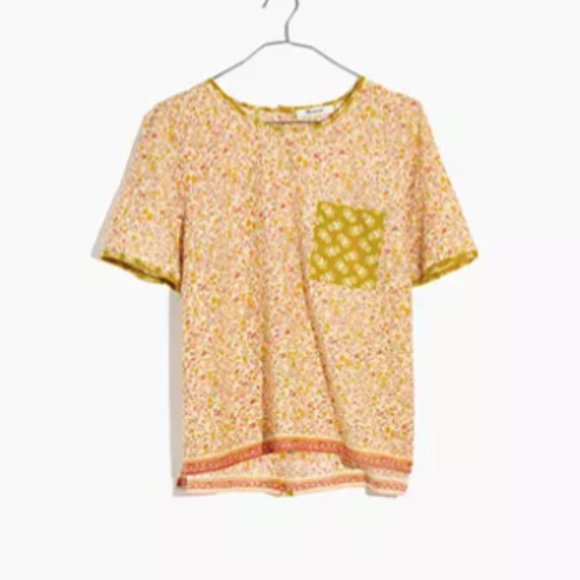 button-back pocket top in jaipur floral - Picture 6 of 6